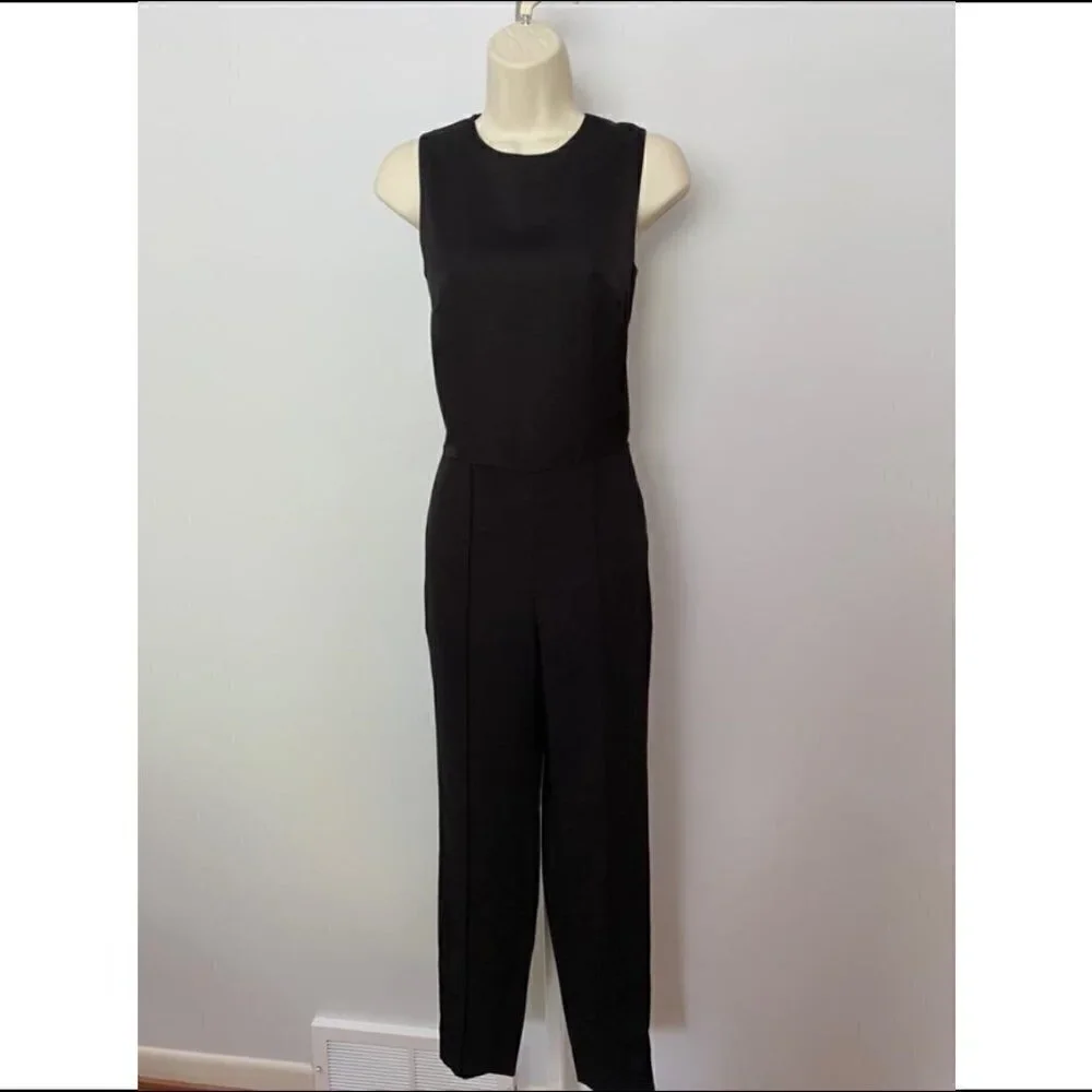 DVF Diane von Furstenberg Melody black jumpsuit sleeveless New Medium 8 10